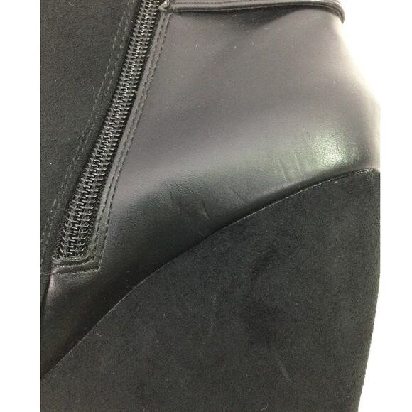 Liz Claiborne Vegan Leather Memory Foam Wedge Gold Tone Buckle Ankle Bootie 7M - Picture 11 of 13